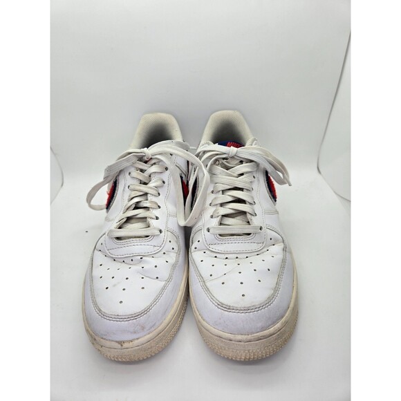 Nike Air Force 1 07 LV8 Chenille Swoosh Shoes Mens 7 White Leather Retro Sneaker main image 3